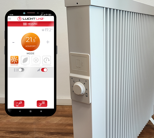 Touch&Heat NFC Radiators from Lucht LHZ and Cotherm